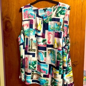 NWOT Talbots Postcard Tank, size 3X